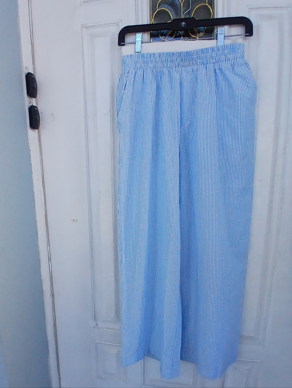 Fashion Nova Light Blue & White Striped Skirt